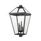Z-Lite Talbot 4 Light Outdoor Post Mount Fixture, Black & Clear Beveled 579PHXLXR-BK - alternate 1